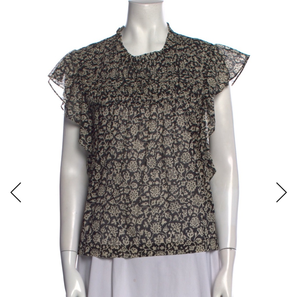 Isabel Marant Etoile Black and Cream Floral Blouse